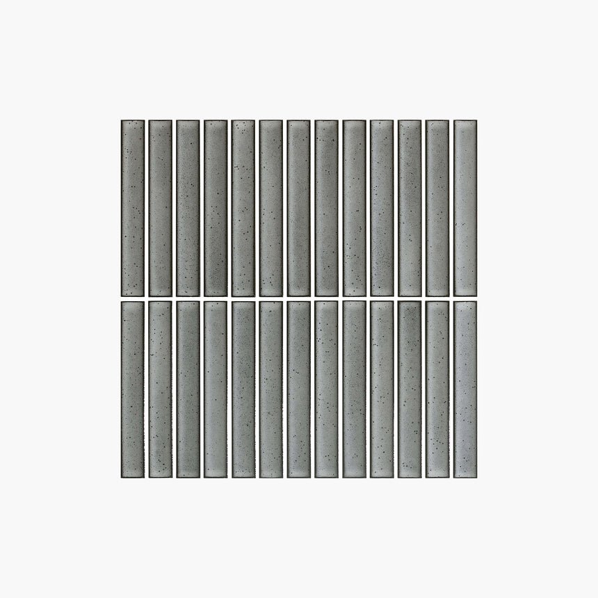 Cottage Mosaic 3D Kit Kat 20x145 Gloss Grey Porcelain Mosaic Tilemall