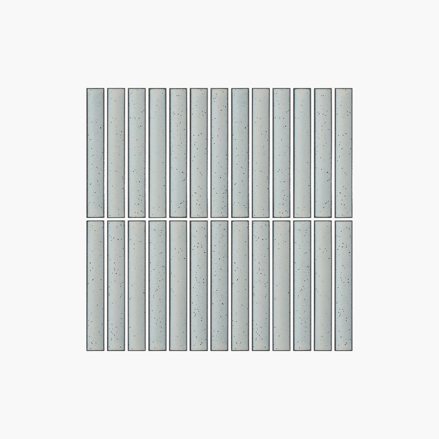 Cottage Mosaic 3D Kit Kat 20x145 Gloss Highland Grey Porcelain Mosaic Tilemall