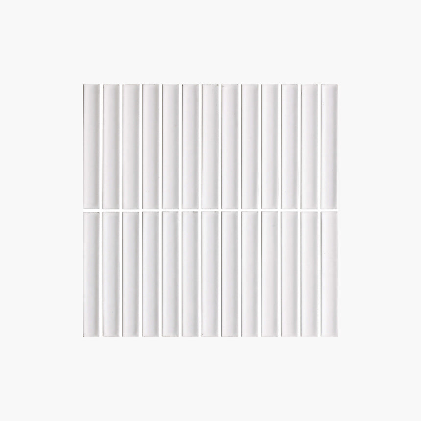 Cottage Mosaic 3D Kit Kat 20x145 Gloss White Porcelain Mosaic Tilemall