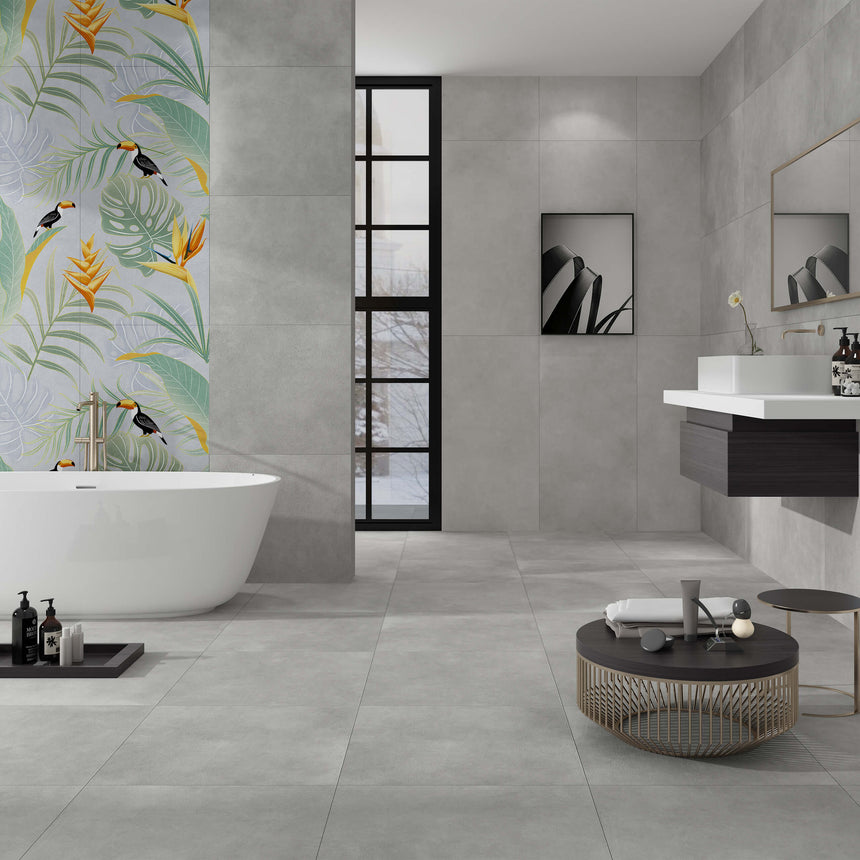 Arcadia 1200x600 Satin Grey Concrete Look Tiles Dongpeng