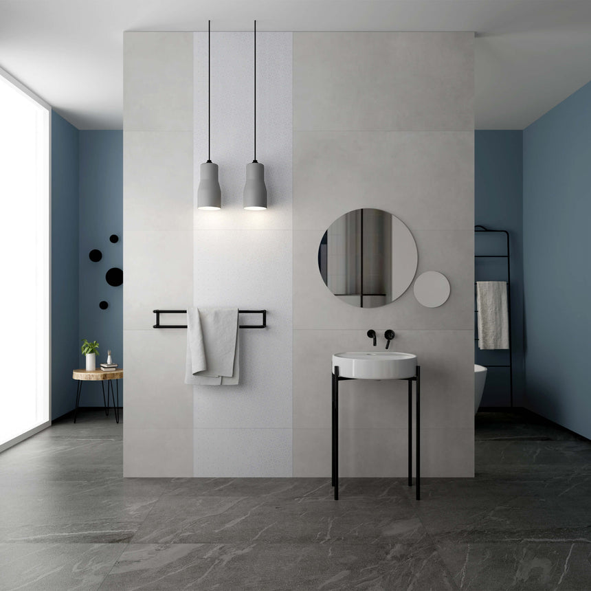 Arcadia 1200x600 Satin Light Grey Concrete Look Tiles Dongpeng