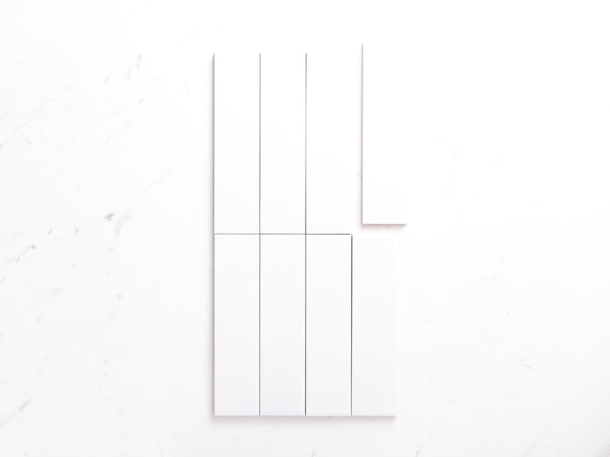Ceramics Flat Tile 75x300 Gloss White Subway Tilemall