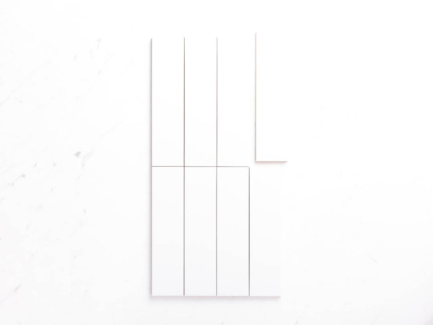 Ceramics Flat Tile 75x300 Matt White Subway Tilemall
