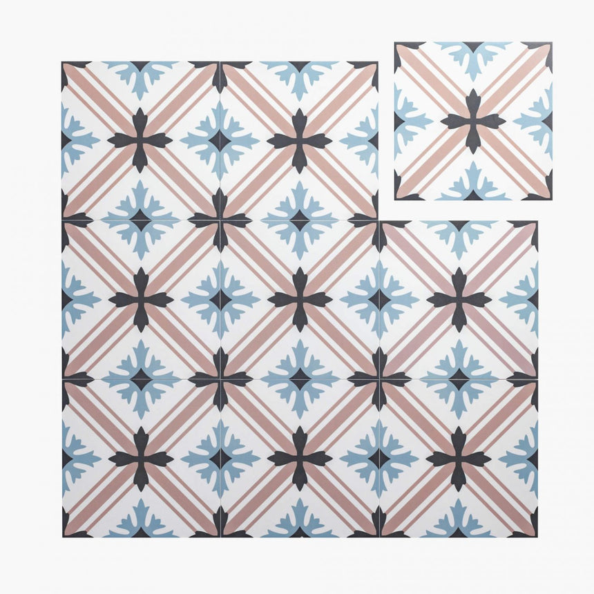 Pattern Tile Flower Sea Series 211102 200x200 Matt Encaustic Look Tiles Tilemall