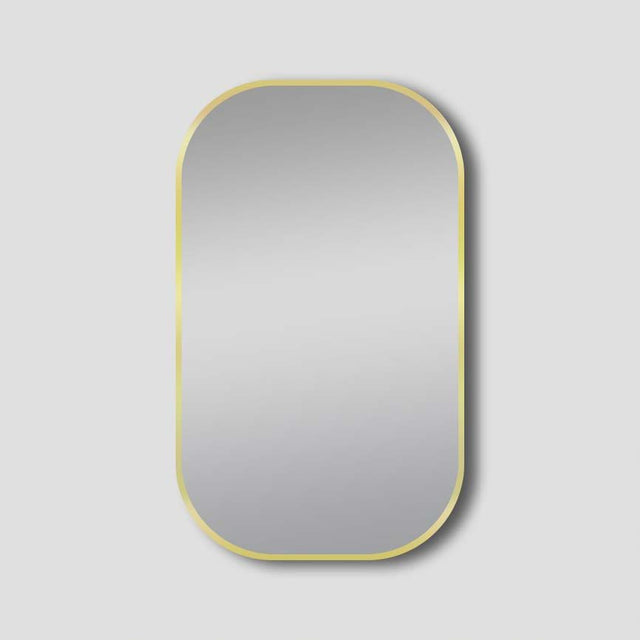 Framed Mirror 600x900mm Oval Brushed Yellow Gold Framed Mirror Lamex