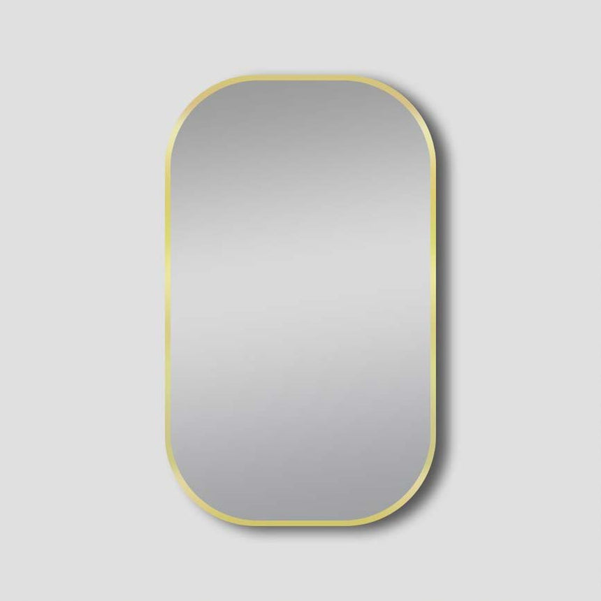 Framed Mirror 600x900mm Oval Brushed Yellow Gold Framed Mirror Lamex
