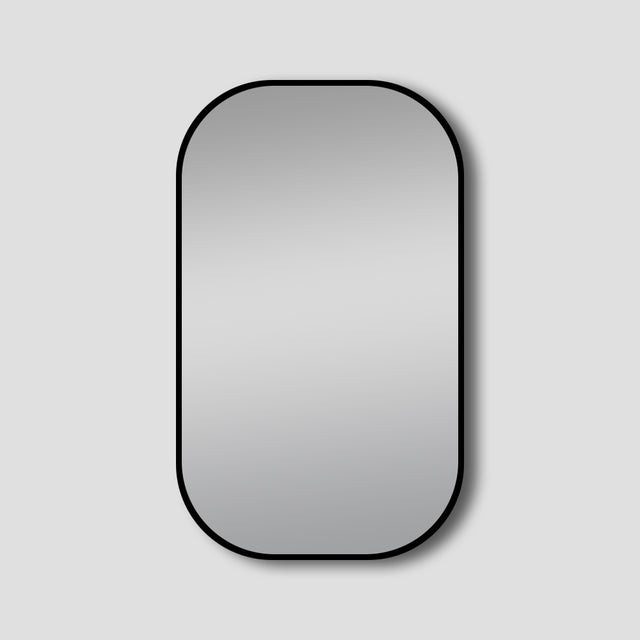 Framed Mirror 600x900mm Oval Matte Black Framed Mirror Lamex