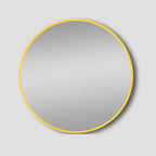 Framed Mirror 800mm Round Brushed Yellow Gold