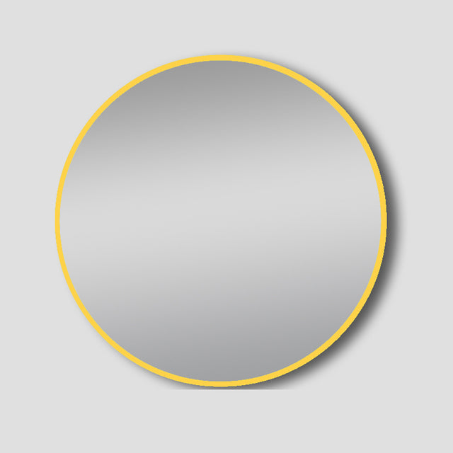Framed Mirror 800mm Round Brushed Yellow Gold Framed Mirror Lamex