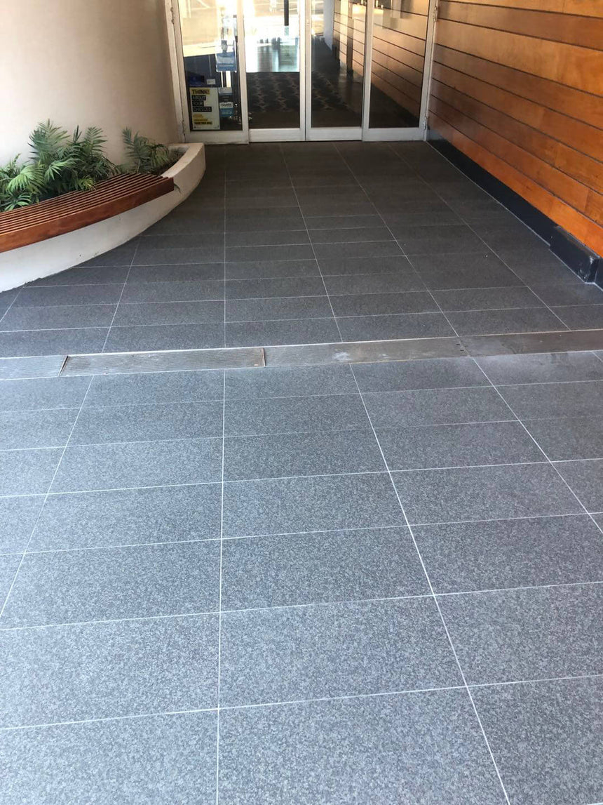 Stone G684 Granite 600x300 Grip Charcoal Terrazzo Look Tiles Tilemall