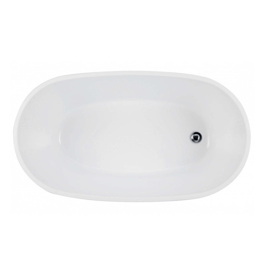 Vinny Egg Shape Bath 1300mm Gloss White Bath Inspire