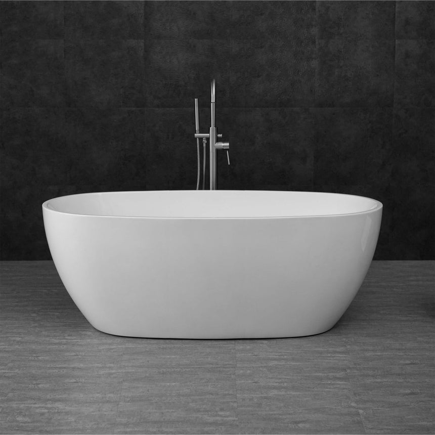 Vinny Egg Shape Bath 1500mm Gloss White Bath Inspire