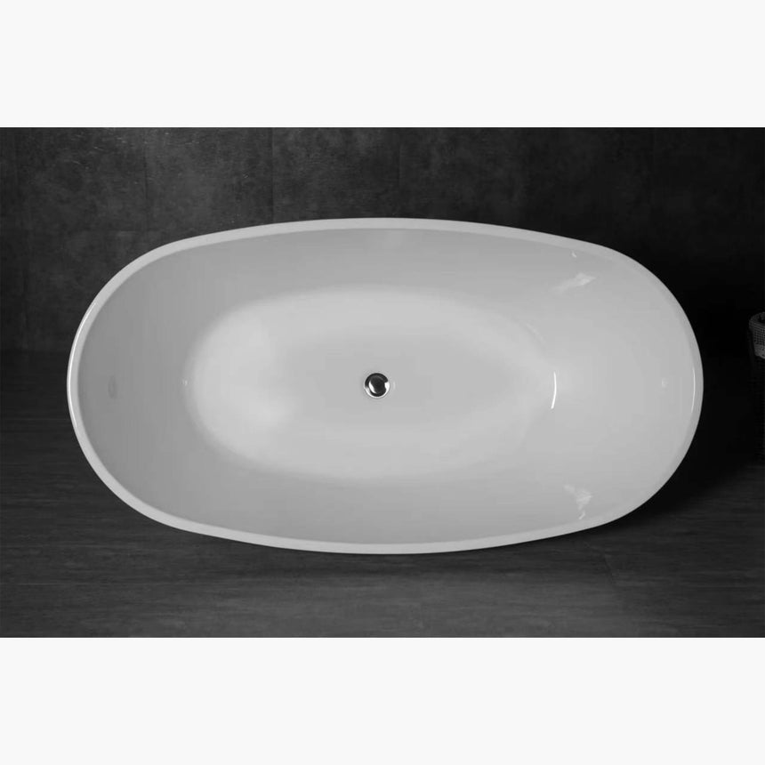 Vinny Egg Shape Bath 1500mm Gloss White Bath Inspire