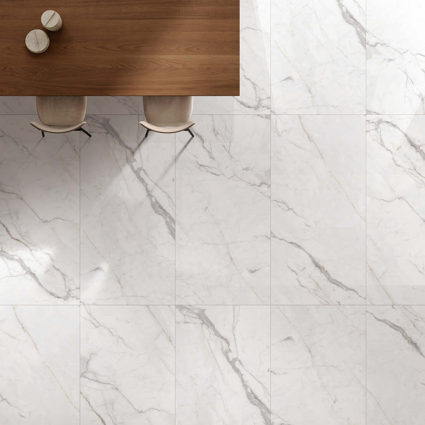 Marble Jade White 1500x750 Polished White Marble Look Tiles Dongpeng