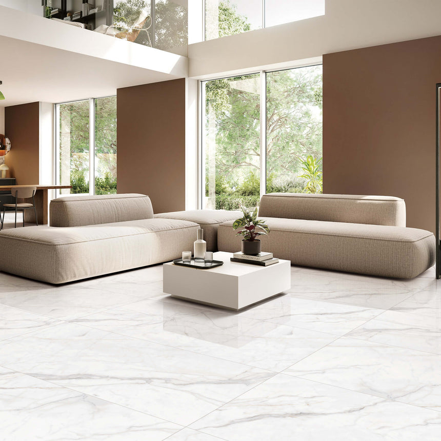 Marble Jade White 1500x750 Polished White Marble Look Tiles Dongpeng