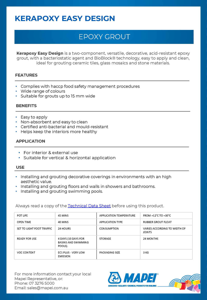 Mapei Kerapoxy Easy Design 3kg Almond 138 Grout Mapei