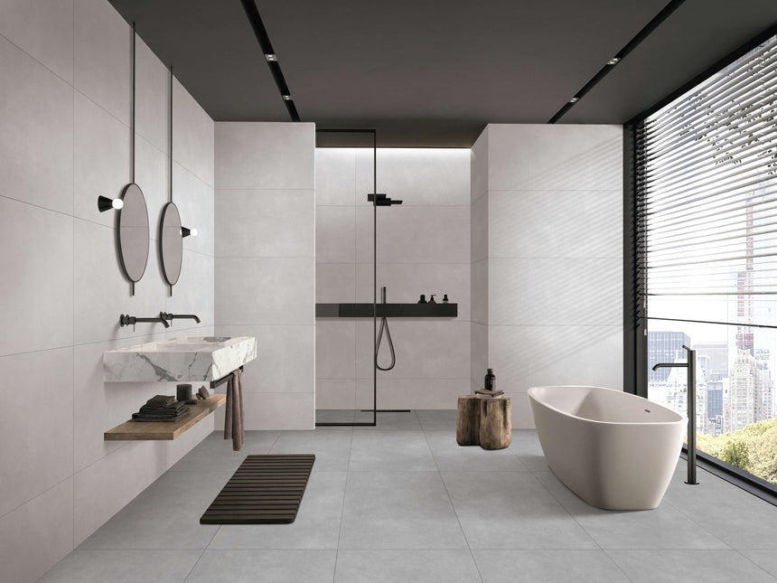 La Vida 600x600 Matt Light Grey Concrete Look Tiles Tilemall