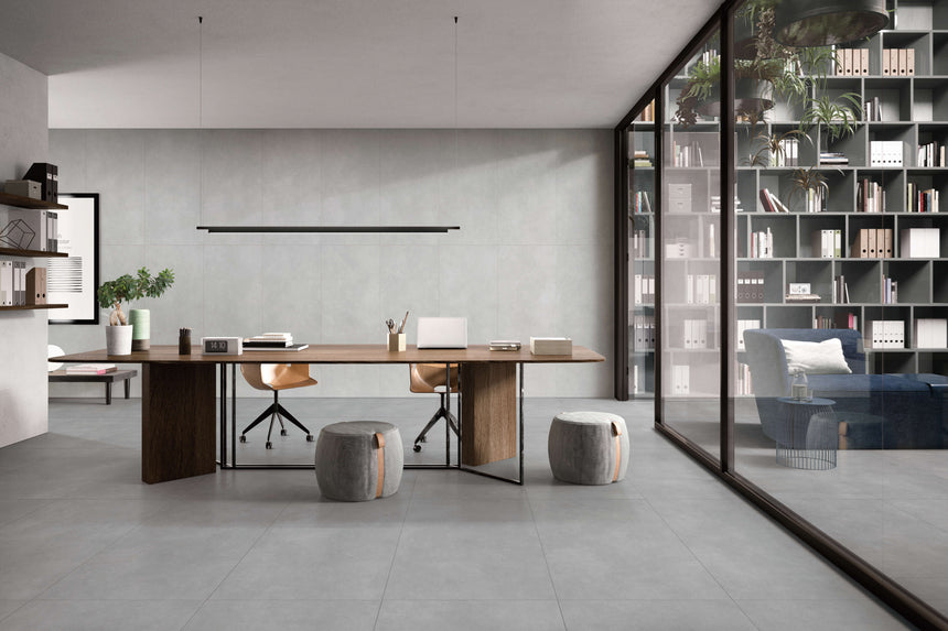 La Vida 600x600 Matt Medium Grey Concrete Look Tiles Tilemall