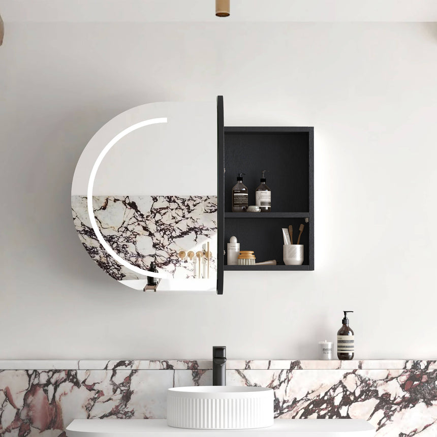 Bondi LED Black Oak Shaving Cabinet LED Shaving Cabinet Otti Australia