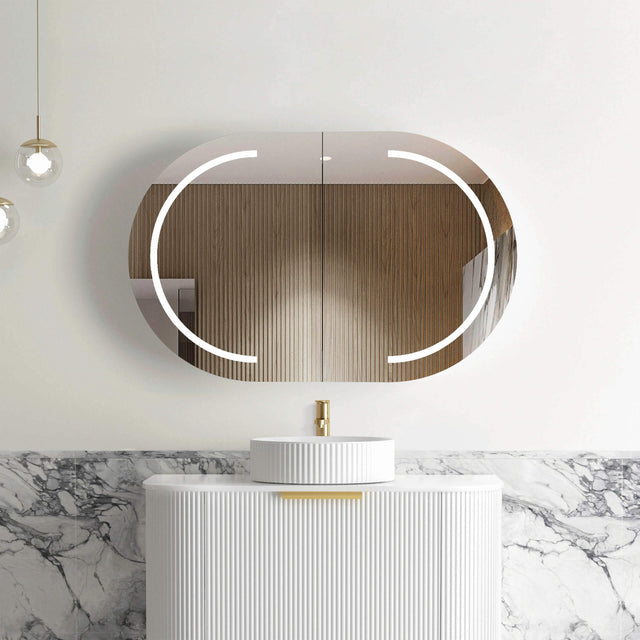 Bondi LED Natural Oak Shaving Cabinet LED Shaving Cabinet Otti Australia 900mm