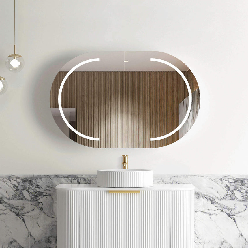 Bondi LED Natural Oak Shaving Cabinet LED Shaving Cabinet Otti Australia 900mm
