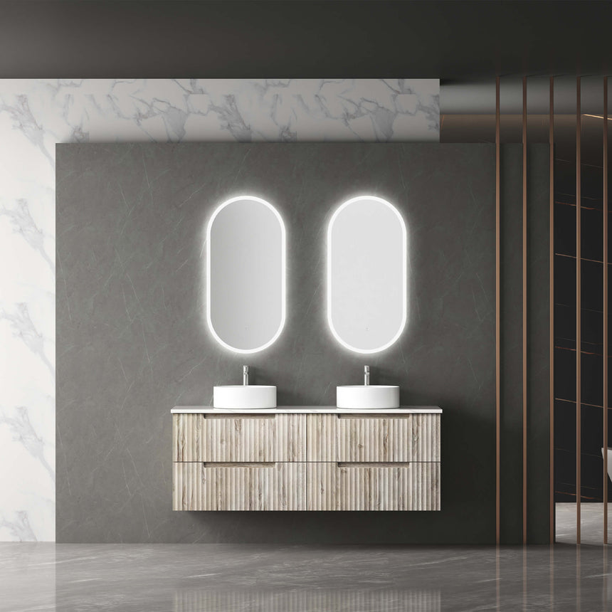 Aulic Beau Monde Touchless Frameless Led Mirror 900x450mm Oval LED Frameless Mirror Aulic