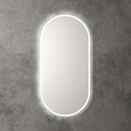 Aulic Beau Monde Touchless Framed Led Mirror 903x453mm Oval Brushed Nickel