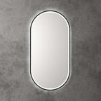 Aulic Beau Monde Touchless Framed Led Mirror 903x453mm Oval Matte Black