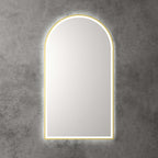 Aulic Canterbury Touchless Framed Led Mirror 903x503mm Arched Brushed Gold