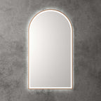 Aulic Canterbury Touchless Framed Led Mirror 903x503mm Arched Brushed Bronze
