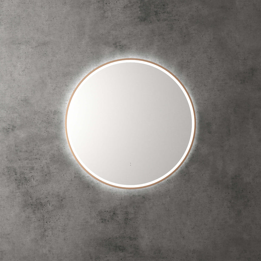 Aulic Windsor Touchless Framed Led Mirror 703mm Round Brushed Bronze LED Framed Mirror Aulic