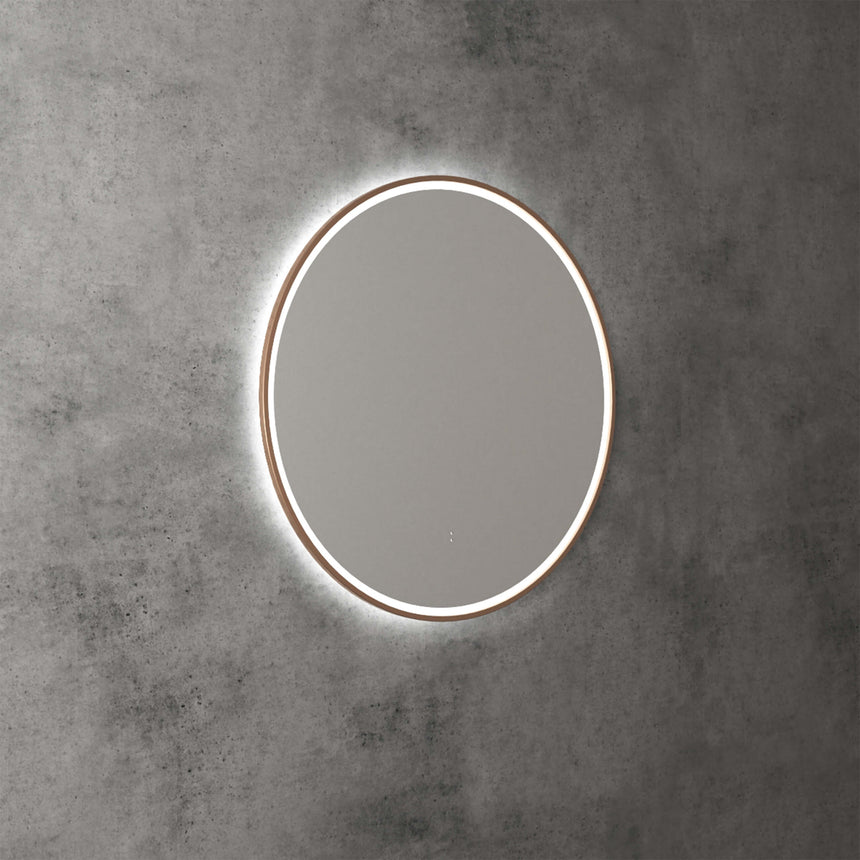 Aulic Windsor Touchless Framed Led Mirror 703mm Round Brushed Bronze LED Framed Mirror Aulic