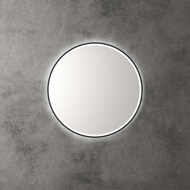 Aulic Windsor Touchless Framed Led Mirror 703mm Round Matte Black LED Framed Mirror Aulic