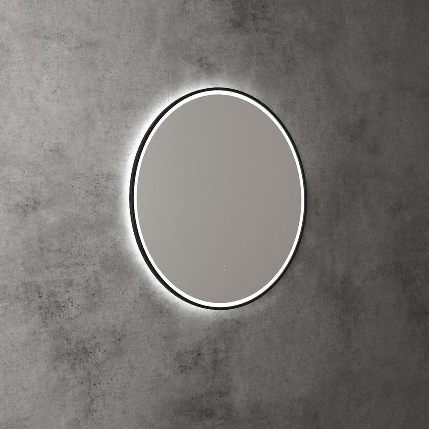 Aulic Windsor Touchless Framed Led Mirror 703mm Round Matte Black LED Framed Mirror Aulic