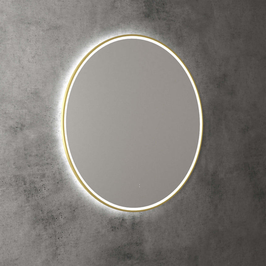Aulic Windsor Touchless Framed Led Mirror 903mm Round Brushed Gold LED Framed Mirror Aulic