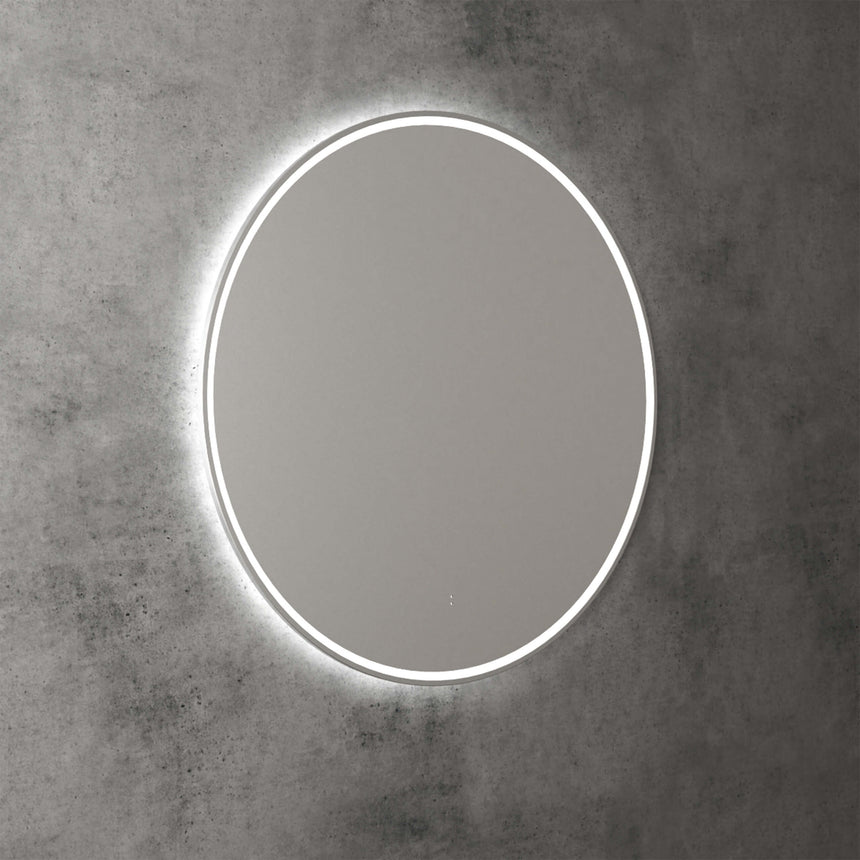 Aulic Windsor Touchless Framed Led Mirror 903mm Round Brushed Nickel LED Framed Mirror Aulic