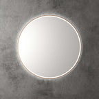 Aulic Windsor Touchless Framed Led Mirror 903mm Round Brushed Bronze