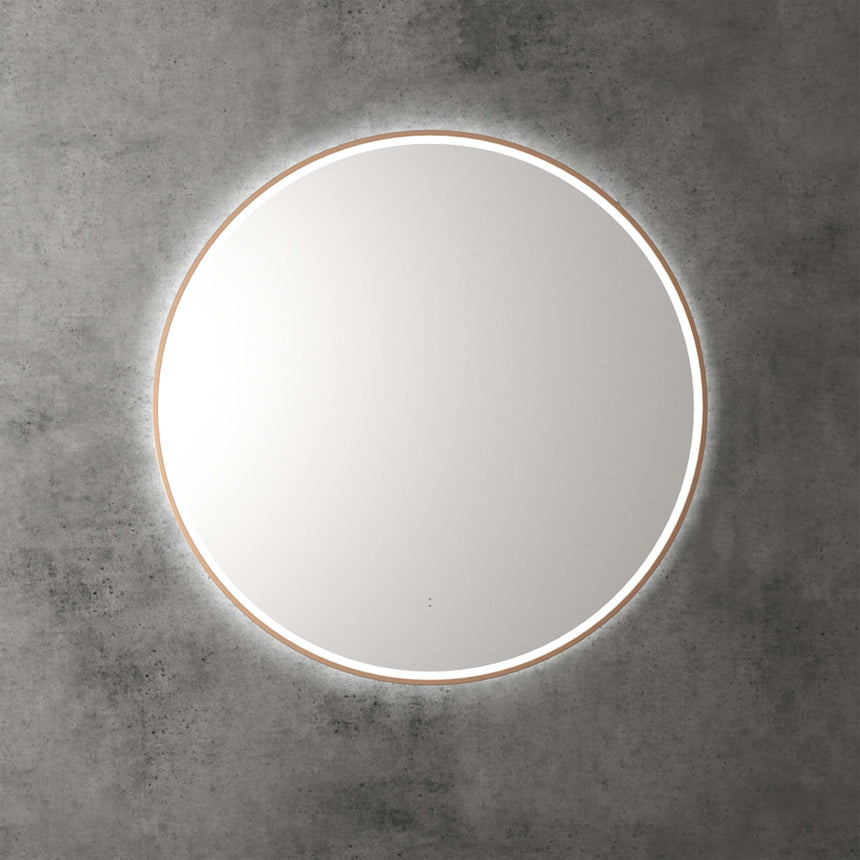 Aulic Windsor Touchless Framed Led Mirror 903mm Round Brushed Bronze LED Framed Mirror Aulic