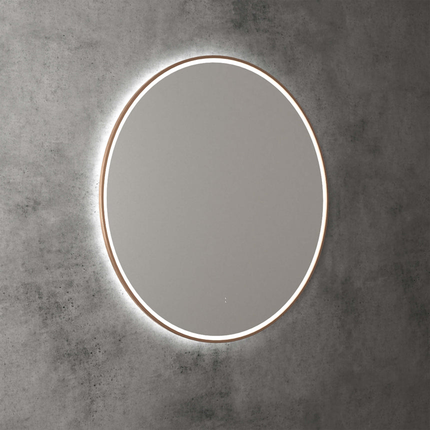 Aulic Windsor Touchless Framed Led Mirror 903mm Round Brushed Bronze LED Framed Mirror Aulic