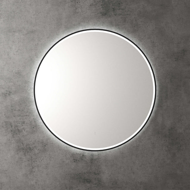 Aulic Windsor Touchless Framed Led Mirror 903mm Round Matte Black LED Framed Mirror Aulic