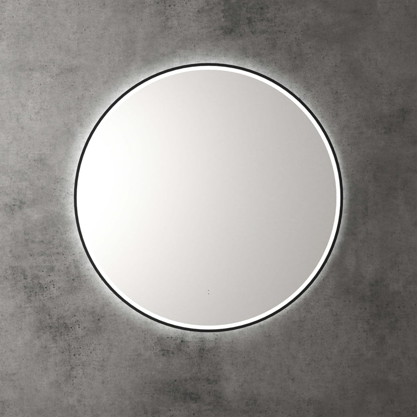 Aulic Windsor Touchless Framed Led Mirror 903mm Round Matte Black LED Framed Mirror Aulic