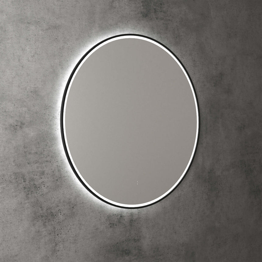 Aulic Windsor Touchless Framed Led Mirror 903mm Round Matte Black LED Framed Mirror Aulic
