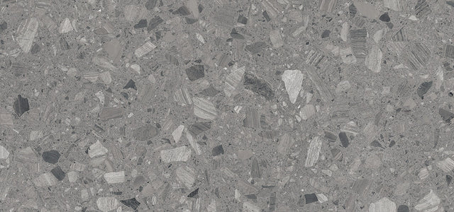 Marble Lagodi 1200x600 Satin Dark Grey Terrazzo Look Tiles Dongpeng