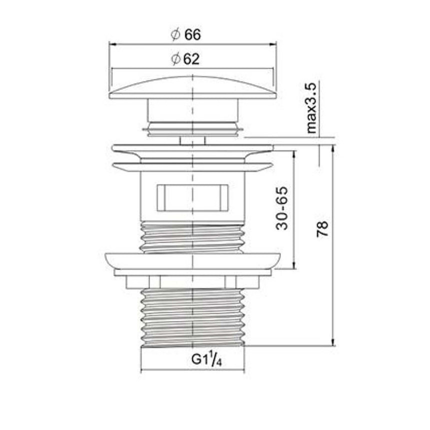 Basin Pop Up Waste 32mm Chrome and Matte Black with Overflow Other Accessories Inspire
