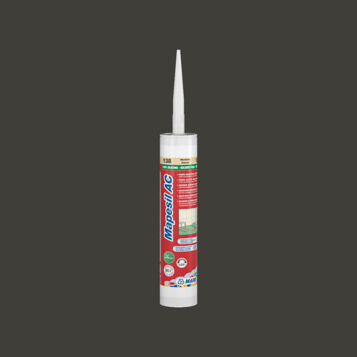 Mapei Silicone AC 310ml 120 310ml black silicone sealant by Tilemall with applicator nozzle
