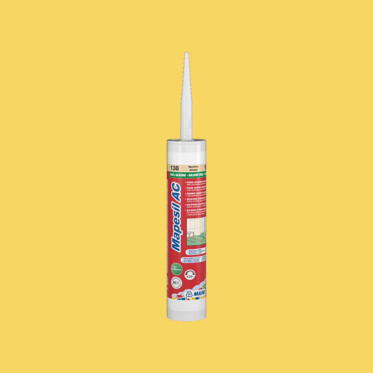 Mapei Silicone AC 310ml 150 yellow sealant 310ml cartridge with applicator nozzle by Tilemall