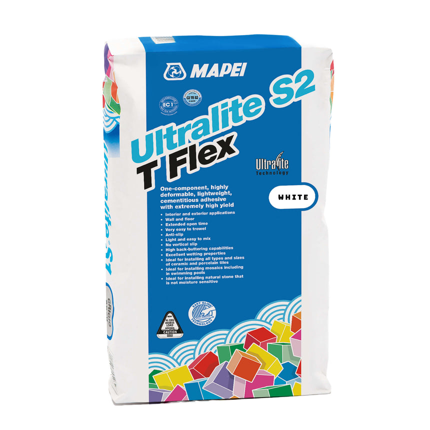 Mapei Ultralite S2 T Flex 13.5Kg White Cement Based Adhesive Mapei
