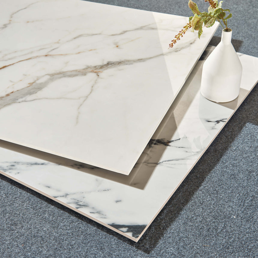 Marble Jade White 1500x750 Polished White Marble Look Tiles Dongpeng