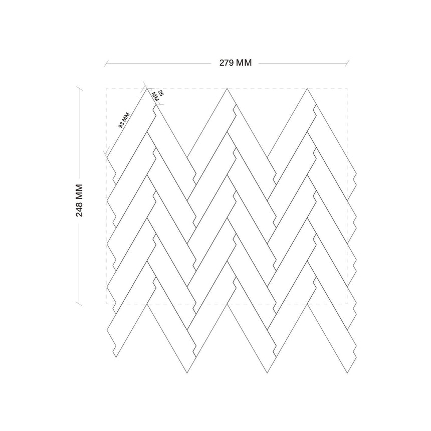 Natural Marble Mosaic Herringbone 25x93 NeroMarquina with Gold Metal Honed Marble Mosaic Tilemall