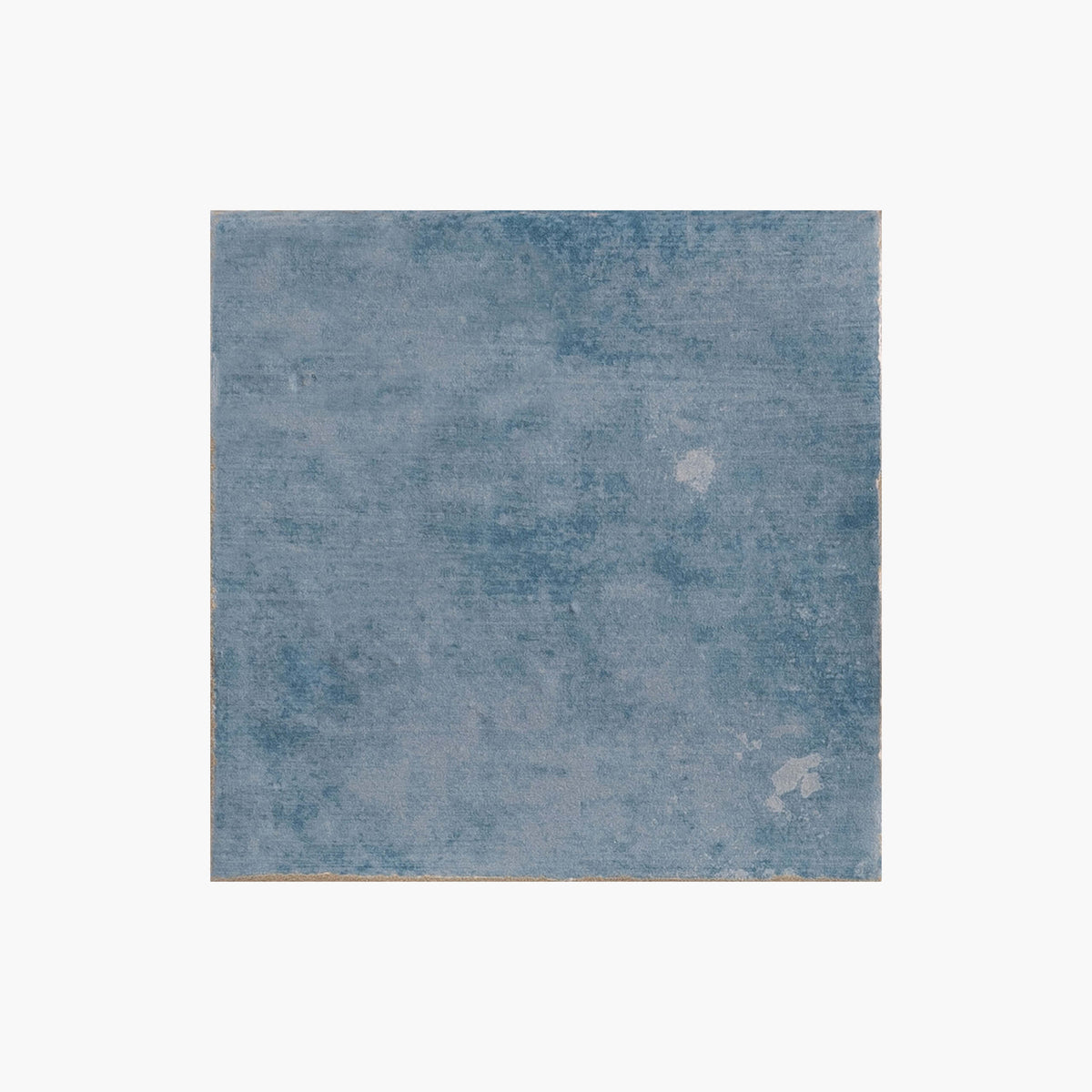 Marlow 115x115mm matt blue bayou encaustic look porcelain tile by Tilemall with aged surface patina